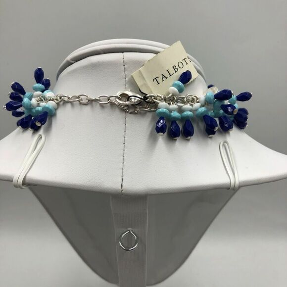 Talbot's Vintage Y2K Women's Beaded NWT Chunky Statement Necklace Seaside Blue - Picture 8 of 11